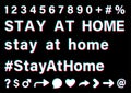 Stay at home white sign on black background Royalty Free Stock Photo