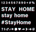 Stay home white sign on black background Royalty Free Stock Photo