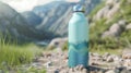 Stay hydrated on your outdoor excursions with this water bottle mockup featuring a durable design and leakproof cap Royalty Free Stock Photo