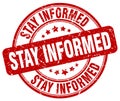 stay informed red stamp Royalty Free Stock Photo