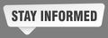 stay informed sign. stay informed white sticker isolated on gray background Royalty Free Stock Photo