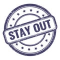 STAY OUT text on indigo blue grungy vintage round stamp Royalty Free Stock Photo