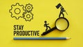 Stay Productive is shown using the text Royalty Free Stock Photo