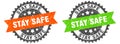 stay safe band sign. stay safe grunge stamp set Royalty Free Stock Photo