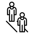 Stay safe distance icon outline vector. Social safety