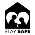 Stay Safe Family Simple Illustration