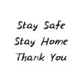 Stay safe, Stay home, Thank you. Black text, calligraphy, lettering, doodle by hand isolated on white background. Nursery decor,