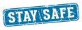 stay safe rectangular sign. stay safe stamp Royalty Free Stock Photo
