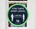 Stay Safe Shop Local Sign in the UK