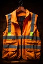 Stay safe and visible with this orange reflective vest, construction picture Royalty Free Stock Photo