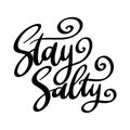 Stay salty. Lettering phrase isolated on white Royalty Free Stock Photo