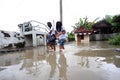 Stay in school during flood Royalty Free Stock Photo