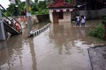 Stay in school during flood Royalty Free Stock Photo