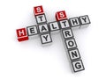 Stay strong healthy word blocks