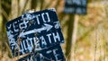 Stay to footpath signs on walking footpaths in the countryside