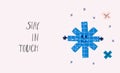 Stay touch snowflake winter Christmas season card