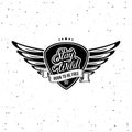 Stay Wild Plectrum Wings White Vector illustration Royalty Free Stock Photo