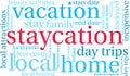 Staycation Word Cloud Royalty Free Stock Photo