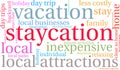 Staycation Word Cloud Royalty Free Stock Photo