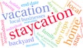 Staycation Word Cloud Royalty Free Stock Photo