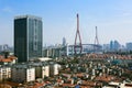 Stayed-cable Yangpu Bridge in Shanghai Royalty Free Stock Photo