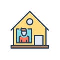 Color illustration icon for Stayed, stay and cottage Royalty Free Stock Photo