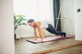 Staying fit and healthy. sporty young caucasian woman doing yoga Royalty Free Stock Photo