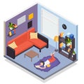 Staying Home Isometric Composition