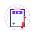 Std for banner design.STD, Sexual transmitted disease vector icon.