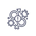 STD icon, Sexual transmitted disease line vector
