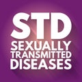 STD - Sexually Transmitted Diseases acronym, medical concept background Royalty Free Stock Photo