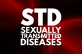 STD - Sexually Transmitted Diseases acronym, medical concept background Royalty Free Stock Photo