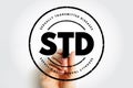 STD Sexually Transmitted Diseases - infections that are passed from one person to another through sexual contact, acronym text Royalty Free Stock Photo