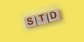 STD Sexually transmitted infections text on wooden cubes. Healthcare concept Royalty Free Stock Photo