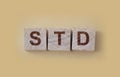 STD Sexually transmitted infections text on wooden cubes. Healthcare concept Royalty Free Stock Photo