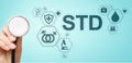 STD test sexsual transmitted diseases diagnosis medical and healthcare concept.