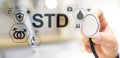 STD test sexsual transmitted diseases diagnosis medical and healthcare concept.