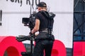 Steadicam camera man online broadcasting Royalty Free Stock Photo