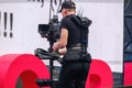 Steadicam camera man online broadcasting Royalty Free Stock Photo