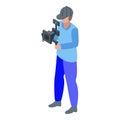 Steadicam cameraman icon, isometric style Royalty Free Stock Photo