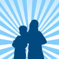 Steady kids silhouette background Royalty Free Stock Photo