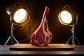 Steak beautifully illuminated in a studio light setting