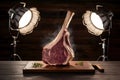 Steak beautifully illuminated in a studio light setting