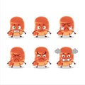 Steak cartoon character with various angry expressions