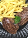 Steak and chips Royalty Free Stock Photo