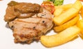 Steak and chips is very good protein and enegy source.