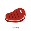 Steak, chop meat, a piece of meat cuts. Vector Royalty Free Stock Photo