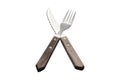 Steak cutlery set - knife and fork isolated Royalty Free Stock Photo