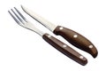 Steak cutlery set - knife and fork isolated Royalty Free Stock Photo