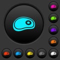 Steak dark push buttons with color icons